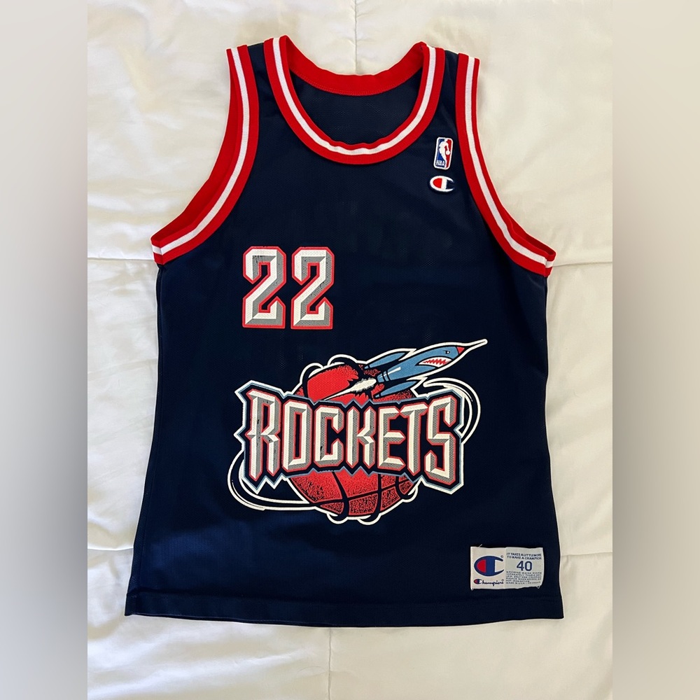 Vintage Champion Houston Rockets Jersey CLYDE DREXLER